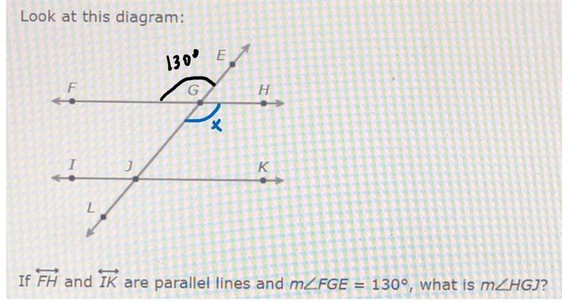 Look at this diagram:AIf FH and IK are parallel lines and m-example-1