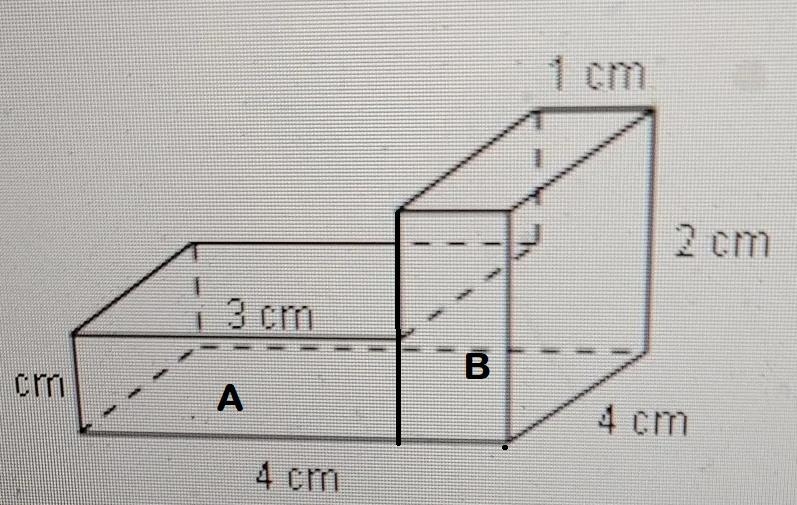 Question 15 of 30 1 cm -- 2 cm 1 i 3 cm 1 cm 4 cm 4 cm Find the surface area of the-example-1