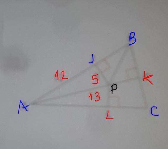 Two of the angle bisectors of the triangle ABC are AP and BP. find the perimeter of-example-1