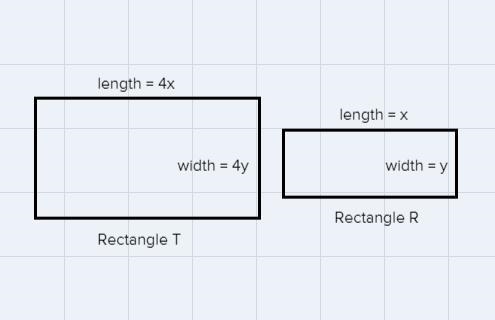 The lengths of each side of rectangle T are 4 times the lengths of each side of rectangle-example-1