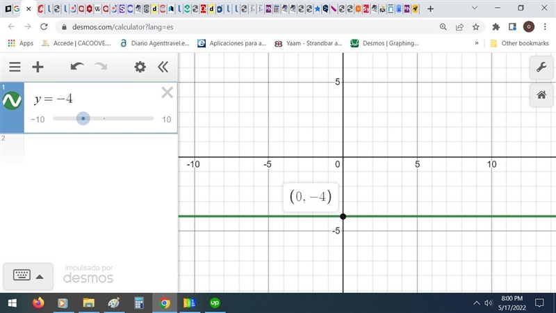 Graph the line y = -4 on the graph below.-example-1