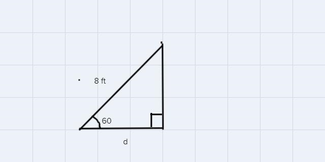 Please Help! An eight foot ladder leans against a building. if the ladder makes an-example-1