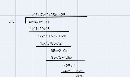 Long divide 4x^4-3x^3+1 / x-5-example-2