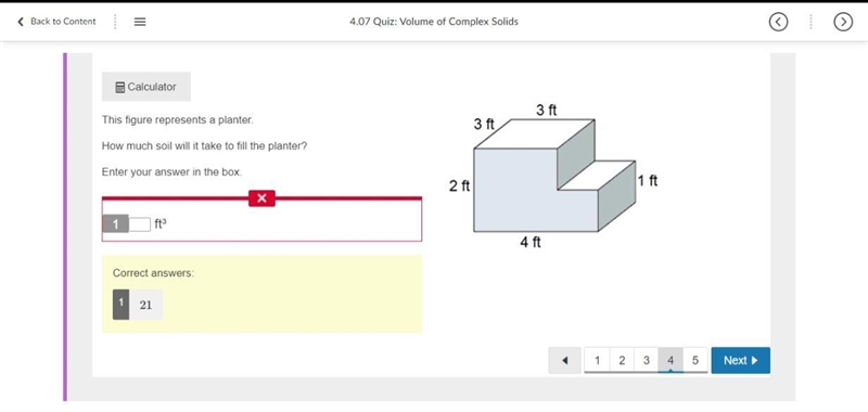 What is the volume of this figure? 2520 in³ 1638 in³ 1323 in³ 935 in³-example-4