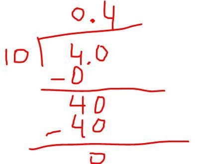 6. Use words and numbers to explain how the number 0.4 can mean 40/100 and 4/10 at-example-1