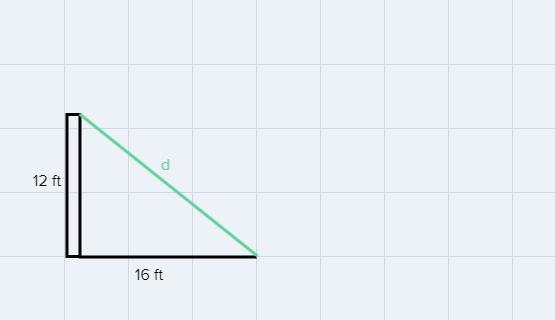 A 12 foot pole casts a shadow of 16 feet. What is the distance between the end of-example-1