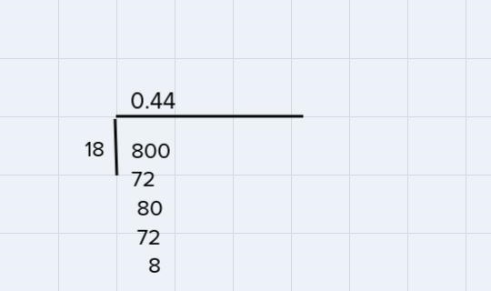 Decide whether 8/18 terminates or repeats when expressed as a decimal-example-1