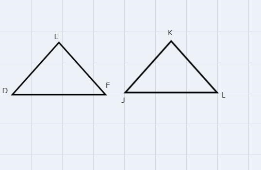 Given DEF andJKL and the information in the table. What statement completes the table-example-1