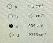 A sphere has a radius of 6 cm. What is the volume of the sphere ? Give your answer-example-1