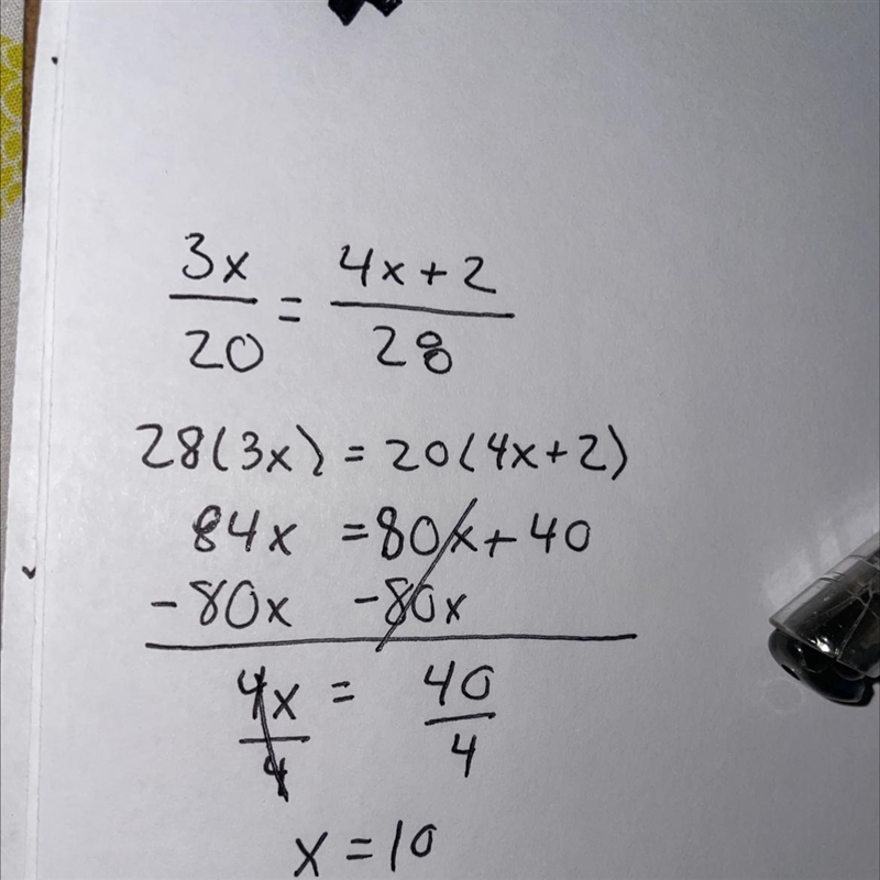 The two triangles are similar. What is the value of x?-example-1