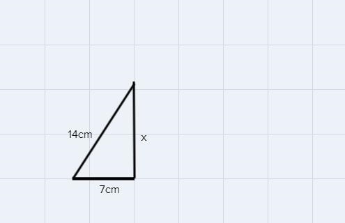 An equilateral triangle is folded in half.IN60° 60°14 cm-4What is x, the height of-example-2