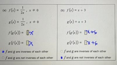 O GRAPHS AND FUNCTIONSDetermining whether two functions are inverses of each other-example-2