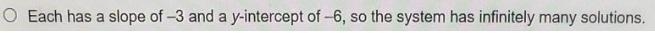 Nita Graft a system of equations on the graph below. y= -3(x+2) y=-3x-6-example-1