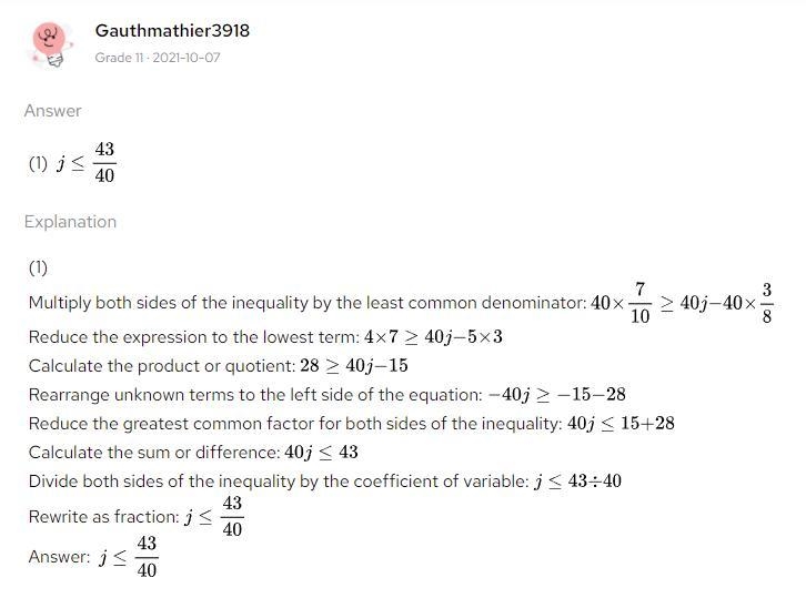 What is the solution of the inequality? Graph and write how you got the answer 7/10 ≥ j-example-1