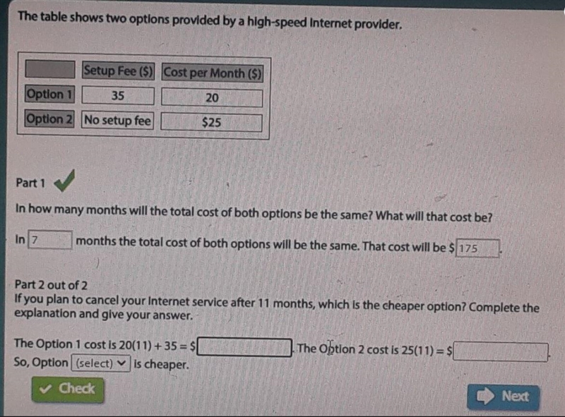 Part 2 out of 2If you plan to cancel your internet service after 11 months, which-example-1