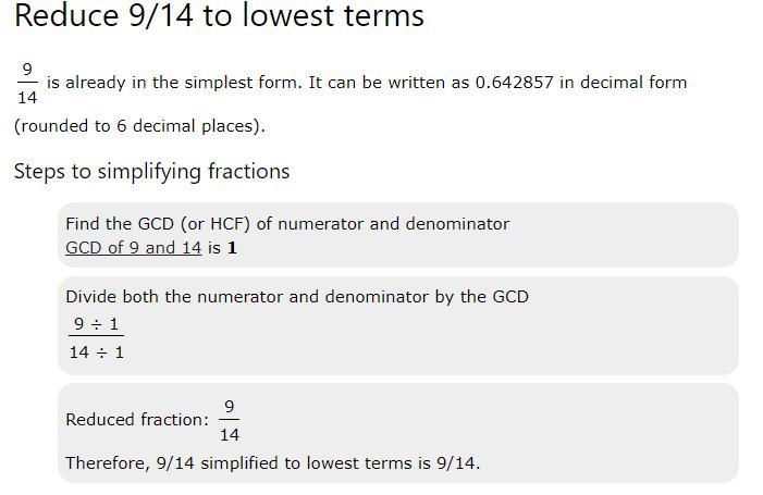 Reduce 9/14 to simplest terms-example-1