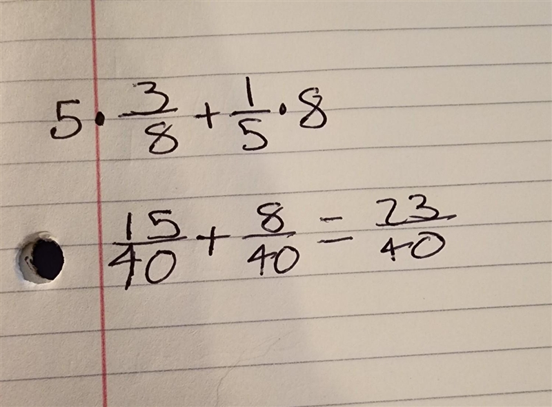 What is the sum of the fractions? Three-eighths + One-sixth-example-1