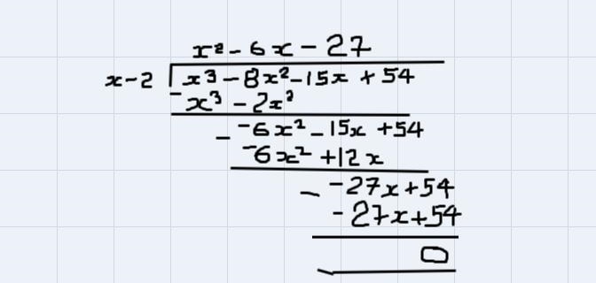 Solve the polynomial equation using division and factoring / the quadratic formula-example-1