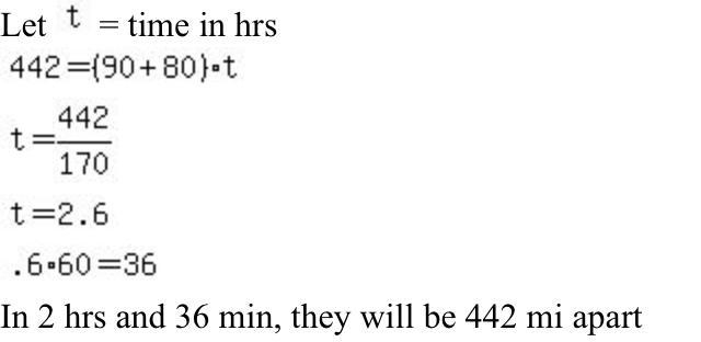 Two trains leave the station at the same time, one heading west and the other east-example-1