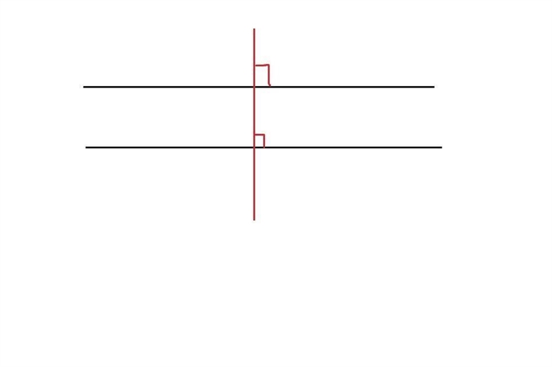 Draw and label an example of two parallel lines that are perpendicular to third line-example-1