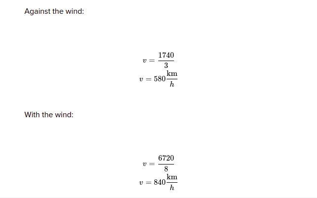 What is the rate of the plane in still air and what is the rate of the wind-example-2