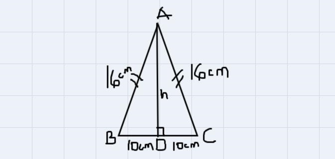 AC=AB=16cm.BC=20cm. How do i find the height of the triangle?-example-1