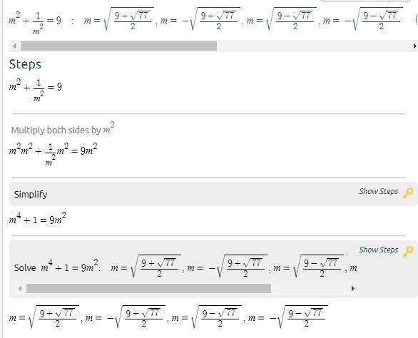 Find the answer of m^2+1/m^2=9-example-1