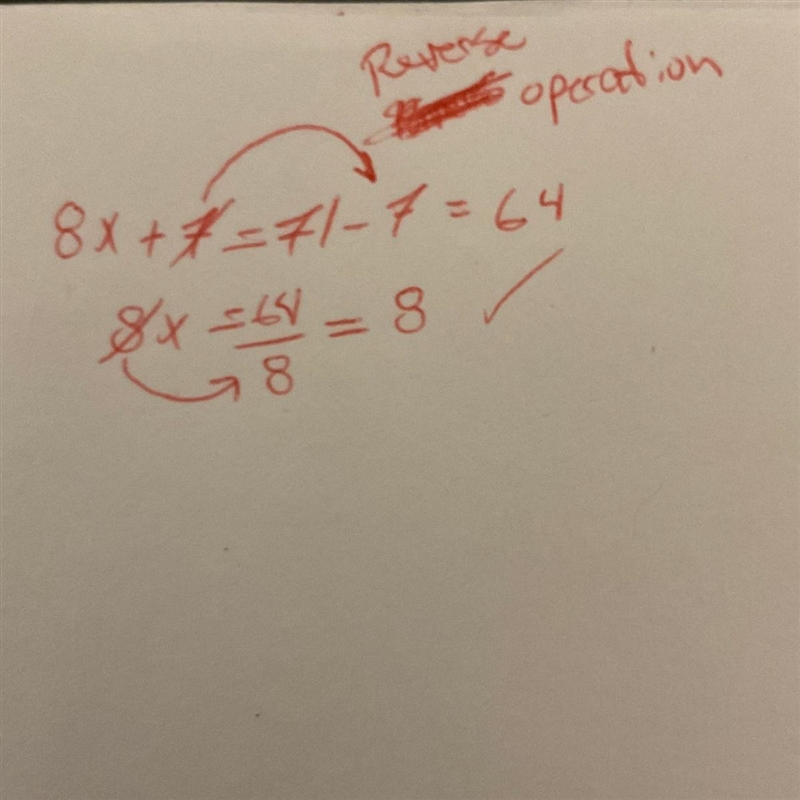 Solve the equation 8x +7 = 71 algebraically. Answer as a reduced fraction only.-example-1