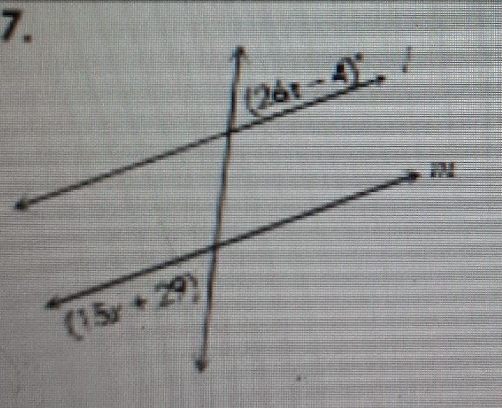 Find the value of x so that l || m state the converse-example-1