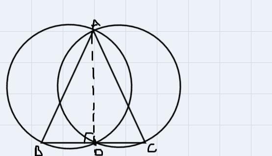 . Two circles are drawn with sides AB and AC of a triangle ABC as Diameters. The circles-example-1