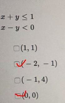 Determine if each ordered pair is a solution to the system of a linear inequalities-example-2