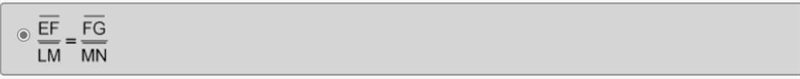 If ΔEFG ~ ΔLMN with a ratio of 2:1, which of the following is true?-example-2