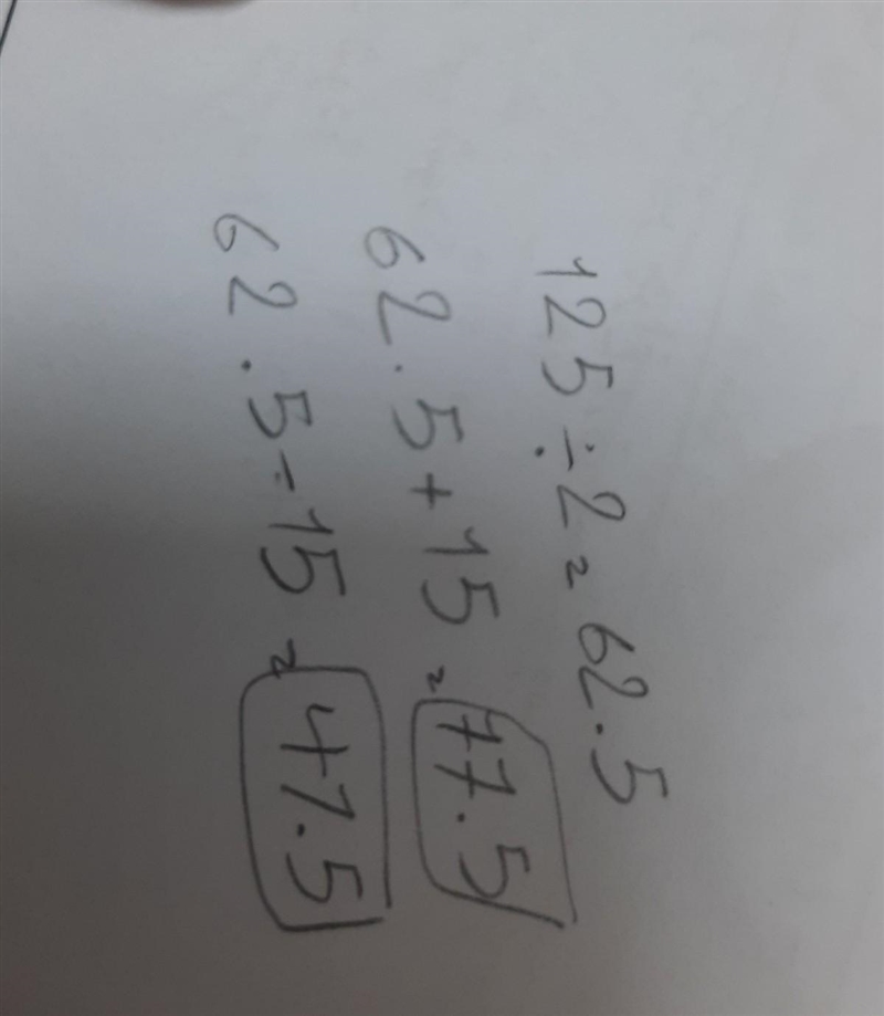 A pvc pipe is 125 in. in length and must be cut so that one piece is 15 in. longer-example-1