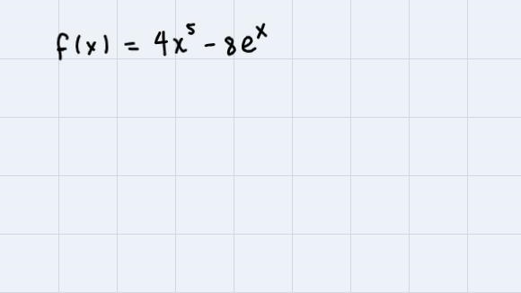 F(x) = 4x ^ 5 - 8e ^ x , find:-example-1