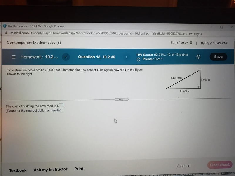 Find the cost of building the new road-example-1