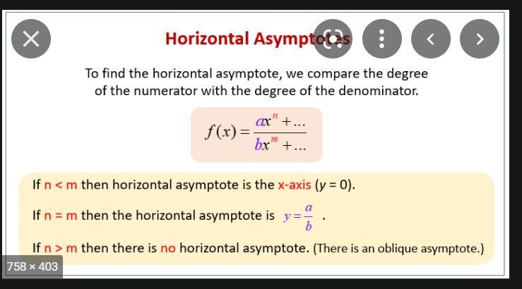 For the following exercise, find the horizontal intercepts, the vertical intercept-example-1