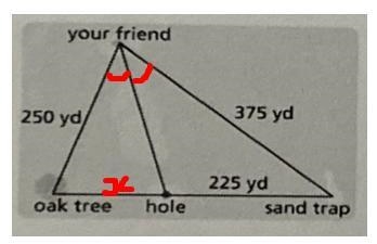 Your friend is hitting a golf ball toward the hole.The line from your friend to the-example-2