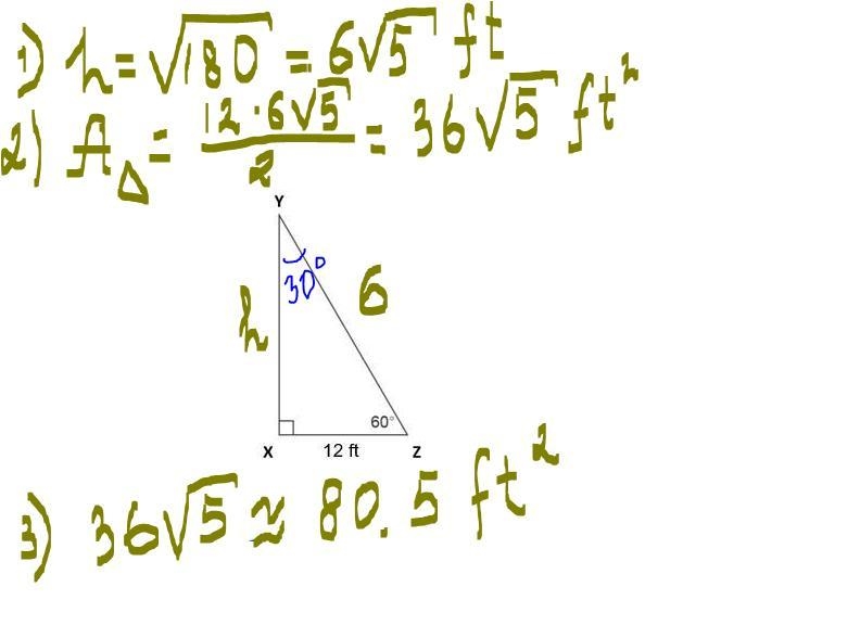 Use triangle XYZ to answer questions 3-5. 1) Use special right triangles to help find-example-1