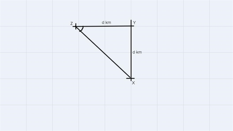 An aircraft flies due north from airport X toY and then flies due west to Z. If Y-example-1