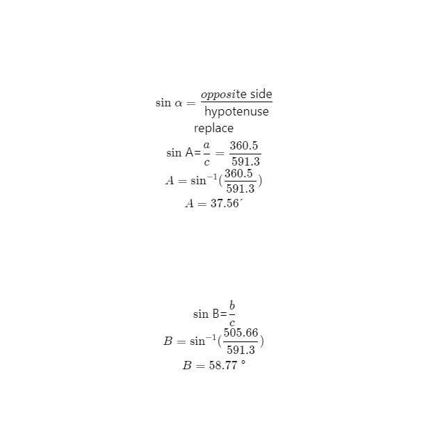 Solve the right triangle ABC for all missing parts. Express all angles in decimal-example-2