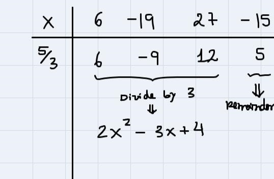 Perform the indicated operations on the following polynomials.Divide: 6x³ + 27x - 19x-example-2