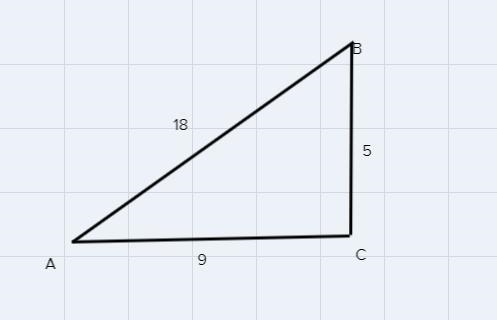 Side AB is 18, Side AC is 9, Side BC is 5. Find the SinA. Give your answer in fraction-example-1