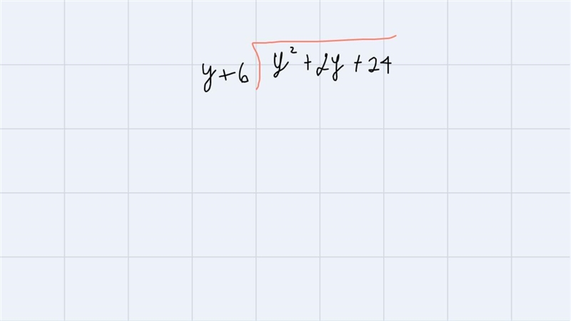 Y^2 +2y+24 / y+6 Long division-example-1