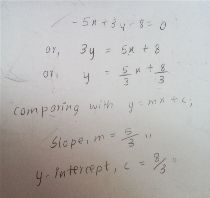 Help please, what is the slope and y intercept-example-1