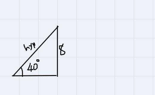 draw a right triangle that has a leg with length 8 and the angle opposite that side-example-1