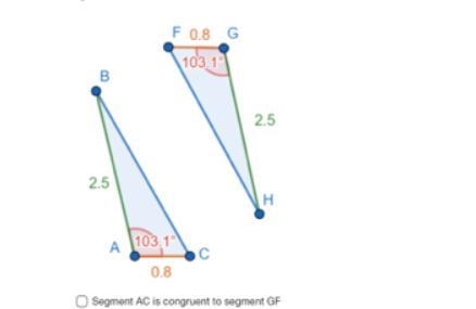 Select ALL parts of the triangle that are labeled ascongruent.-example-1