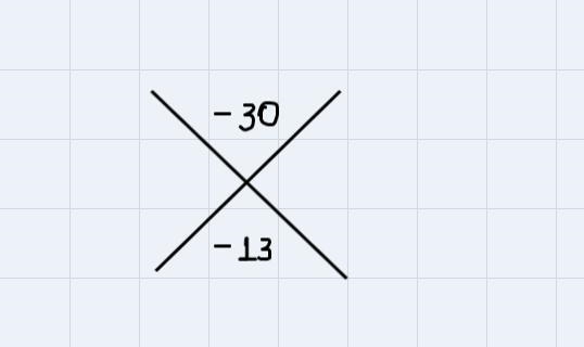 Diamond factor and factor by grouping to factored form a(x-r1)(x-r2)6x2-13x-5-example-1