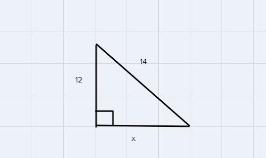 One of the legs of a right triangle measures 12 cm and its hypotenuse measures 14Find-example-1