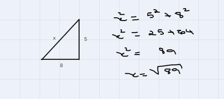 Find the missing side using Pythagorean Theorem, then find the surface areaFormula-example-1