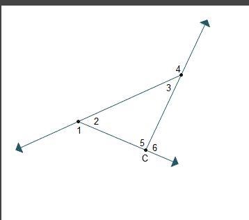 A triangle is shown with its exterior angles. The interior angles of the triangle-example-1